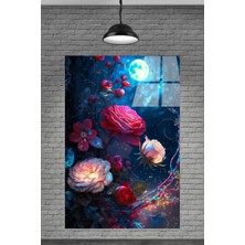  Sevilen Seri 3D Çiçek Cam Tablo