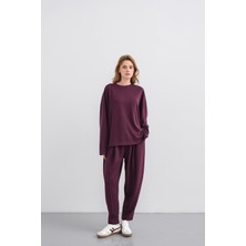 Mürdüm Kadın Yumuşak Dokulu Premium Modal Kumaş Alt-Üst Takım