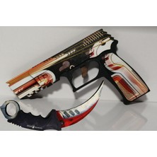 Empressco Beyaz Ahşap Oyuncak Tabanca Seti, Eğlenceli ve Şık Hediye Seçeneği