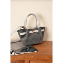 My Vintage Kadın Kilit Detaylı Süet Mini Çanta