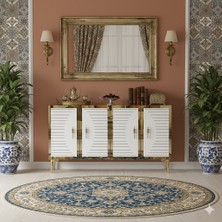 Ceneyra KA1207BG- Tuna Konsol , Tv Sehpası ve Kahve Köşesi 120CM Beyaz- Gold