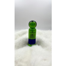 Empressco Yeşil 11 cm Ahşap Peg Bebek - Dekoratif Çocuk Odası Süs Figürü