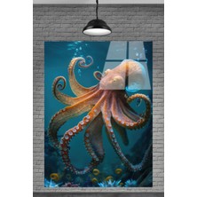  Denizdeki Ahtapot Cam Tablosu