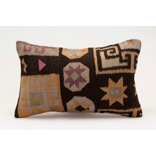 Kilim Wholesale El Yapımı Kilimden Yapılmış Vintage Kırlent Kılıfı, Yün, 30X50 cm
