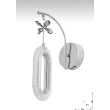 Akgül Pilli Gün Işığı Ledli Lüks Duvar Aplik Krom