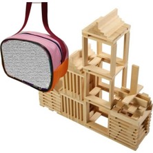 Empressco Kahverengi Ahşap Yapı Bloğu, 101 Parça, Yerli, Ultra Düzgün Kesim, Çantalı Oyuncak