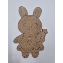 Empressco Sevimli Tavşan Ahşap Boyama Seti, 15X10 Cm, Okul ve Etkinlik Için Çok Renkli