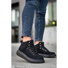 EM Trend KB-0994  Kuback Siyah Süet Siyah Yüksek Taban  Erkek Bilek Bot