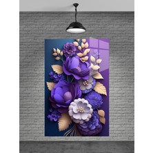 Marsilyan Lila Çiçek Cam Tablo Ev Dekorasyon,balkon Dekorasyonu,dekoratif,duvar Tablo,mutfak Tablo