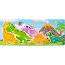 Empressco Ahşap Dinozor Temalı Çocuk Puzzle, Eğlenceli ve Eğitici Oyun Seti