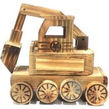 Empressco Doğal Ahşap Ekskavatör ve Iş Arabası Oyuncak, Güzel ve Eğlenceli Tasarım