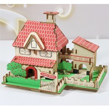 Empressco 3D Ahşap Maket Ev, Renkli Villa, Kaliforniya Yazlık Evi, Detaylı Tasarım