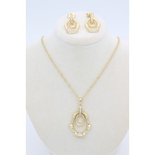 Xuping Jewelry Stil Incisi/xupıng Jewelry Kemik Model Zirkon Taşlı Kolye Takım