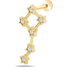 Yavuz Kuyumculuk 14 Ayar Altın Taşlı Yıldız Tragus Piercing