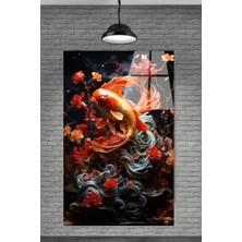 Marsilyan  Muhteşem Denizdeki Turuncu Balık Cam Tablosu