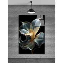 Altın Rengi Sevilen Çiçek Cam Tablo