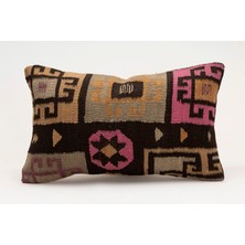 Kilim Wholesale El Yapımı Kilimden Yapılmış Vintage Kırlent Kılıfı, Yün, 30X50 cm