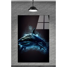  Denizdeki Köpek Balığı Cam Tablosu