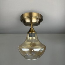 Bamyum Melk Cam Bal Rengi Kalın Piramit Başlık Retro Restoran Salon Aydınlatma