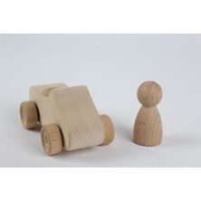 Empressco Doğal Waldorf Araba, Sarı, Güçlü ve Eğlenceli Çocuk Oyuncağı