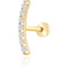 Yavuz Kuyumculuk 14 Ayar Altın Taşlı Modern Tragus Piercing