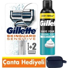 Gillette Skinguard Makine + 2 Yedek Başlık + 250 ml Köpük+Çanta