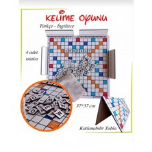 Empressco Ahşap Kelime Oyunu Katlanabilir Tablo 37X37 Cm, Beyaz, Eğlenceli ve Öğretici Hobi Seti