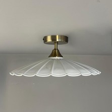 Bamyum Avilla Beyaz Metal Büyük Avize Piramit Plafonyer Başlık Tekli Rustik Cafe Modern Aydınlatma