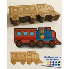 Empressco Ahşap Tren Boya Oyunu Seti, Çocuklar Için Eğlenceli ve Yaratıcı Etkinlik Paketi