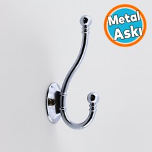 Nzb Metal Askı Gümüş Vestiyer Portmanto Dolap Askılık Askılığı Duvar Banyo Mutfak Elbise Kıyafet Askısı