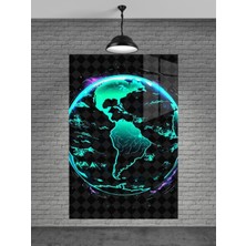 Marsilyan Neon Dünya Cam Tablo Ev Dekorasyon,balkon Dekorasyonu,dekoratif,duvar Tablo,mutfak Tablo