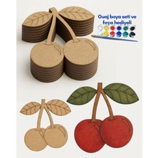 Empressco Ahşap Kiraz Boyama Seti, Kendin Yap Çocuk Etkinlik Kiti, 5 Parça