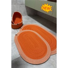 MaVaux Serra 4’lü Banyo Seti – 2’li Oval Paspas & 2’li Oval Sepet, Doğal Halat Dokuma, El Yapımı - Premium