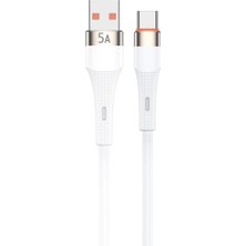 Storemax HC05, Örgülü 5 Amper USB To Type- C, 1 Metre, Şarj Data Kablosu, Beyaz