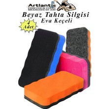 Artlantis Yazı Tahta Silgisi Eva 4 Adet Beyaz Yazı Tahtası Silgisi Kaliteli Keçe Uçlu Eva Okul Sınıf Ofis Kuru Silgi