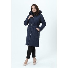 Meralcan Kaddın Büyük Beden Astarlı  Nova Kumaş Kapitone Mont