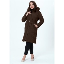 Meralcan Kaddın Büyük Beden Astarlı  Nova Kumaş Kapitone Mont