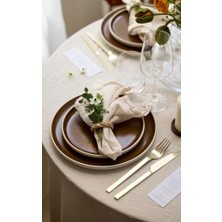 Storemax Studio Round Studıo Round Storm Paslanmaz Çelik Çatal Bıçak Takımı 16 Parça Bal Rengi