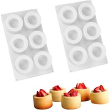 Storemax Winky Silikon Profesyonel Halka Pasta Sabun Çikolata Kek Kalıbı 6'lı Beyaz