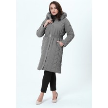 Meralcan Kaddın Büyük Beden Astarlı  Nova Kumaş Kapitone Mont