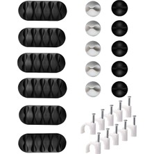 Storemax 26 Parça Kablo Tutucu Seti | Yapışkanlı Kablo Klipsi | Masa Üstü Kablo Düzenleyici | Şarj Kablosu, Kulaklık, Usb, Hdmı, Mouse Kablosu Için | Ofis & Ev Kullanımı | Kablo Yönetimi Çözümü