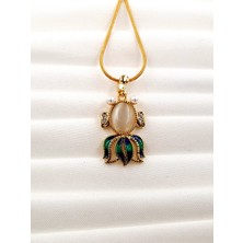 Stella Fortis Inci Detaylı Süslemeli Lale Kolye – 216L Paslanmaz Çelik | Yılan Zincir