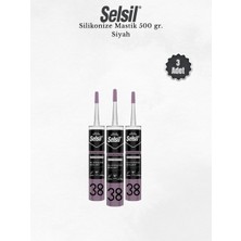 Selsil Silikonize Siyah Mastik 500 gr - 3 Adet