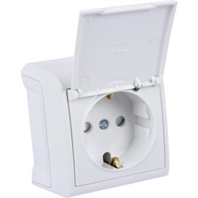 Storemax Beyaz Kapaklı Topraklı Priz Çarpma Karşıtı