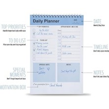Storemax Günlük Planlayıcı Defter, Yapılacaklar Listesi Not Defteri, Spiral Defter, Kontrol Listesi, Iş Için Defterler, Kişisel Düzenleyici Not Defteri, Günlük Görev Defteri (Ingilizce) (Mavi)