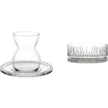 Storemax Etnik Cam Çay Seti, 6 Kişilik, 12 Parça, Şeffaf, 140 cc + Çerezlik Kase 2 Parça, Şeffaf, 515 cc