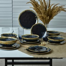 Storemax Keramika Shizen Siyah Organik Yemek Takımı 18 Parça 6 Kişilik Q29