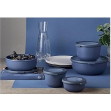 Storemax - Çok Amaçlı Cirqula Round 3 Parçalı Set – Kapaklı Saklama Kabı – Saklama Kutusu, Buzdolabı, Derin Dondurucu ve Mikrodalga Fırın Kabı Olarak Uygundur – 500 Ml, 1000 ml & 2000 ml – Denim