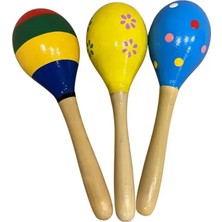 Empressco Renkli Ahşap Marakas Seti, 3'lü, Eğlence ve Müzik Için Harika Seçenek