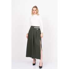 MissVina Elegancebelt Slit Skirt – Premium Pileli & Yırtmaçlı Etek 6829